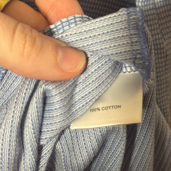 Mens Size S Peter Millar Mclean Jacquard Blue Short Sleeve Golf Polo 100% Cotton - Picture 6 of 6